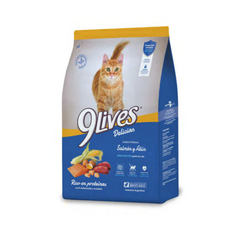 9 LIVES GATO SALMON Y ATUN 8KG