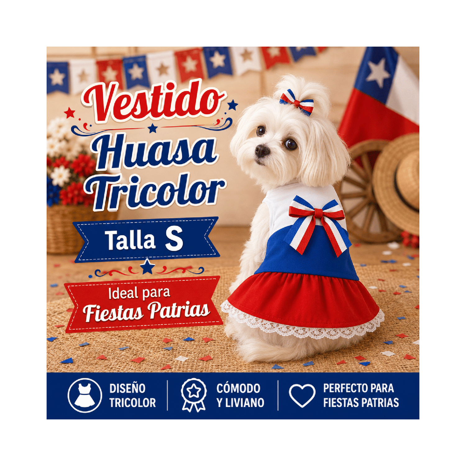 VESTIDO DE HUASA PARA PERRITA S - Imagen 4