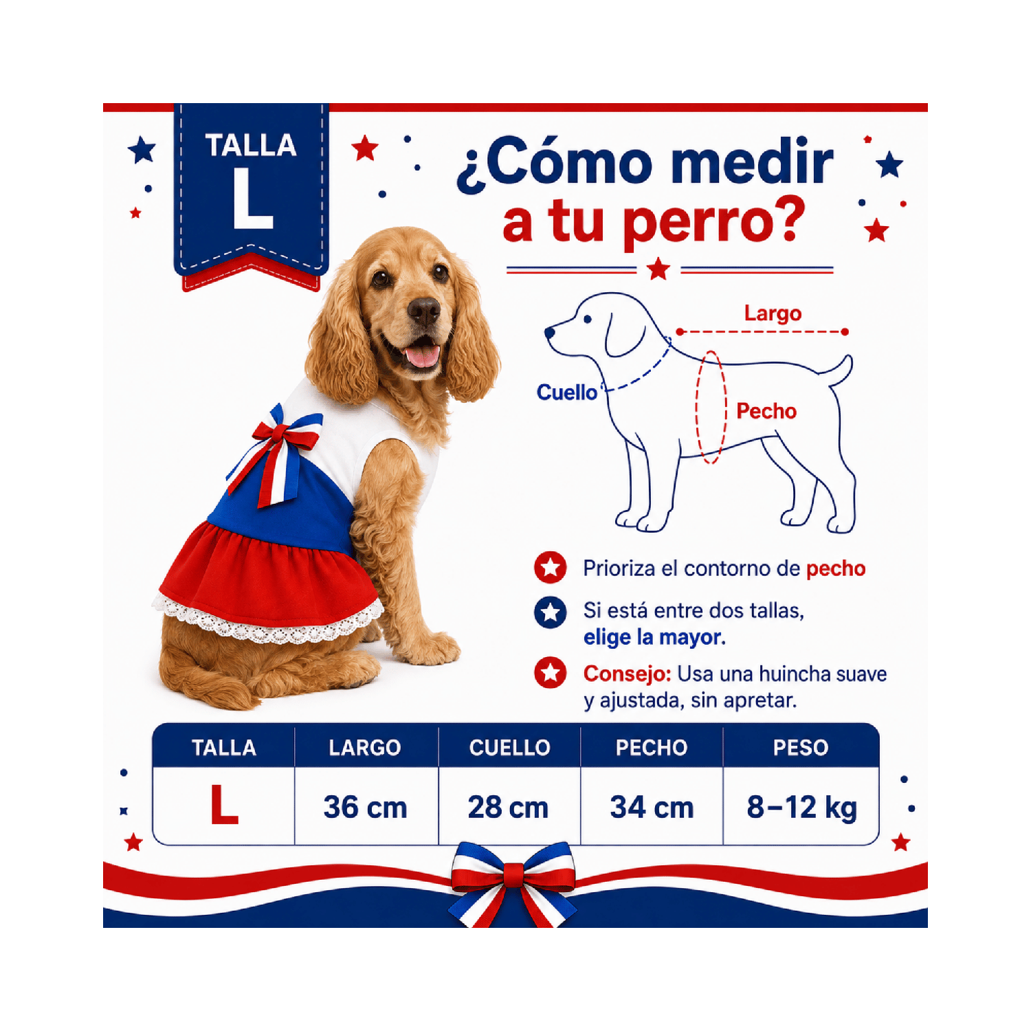 VESTIDO DE HUASA PARA PERRITA L - Imagen 2