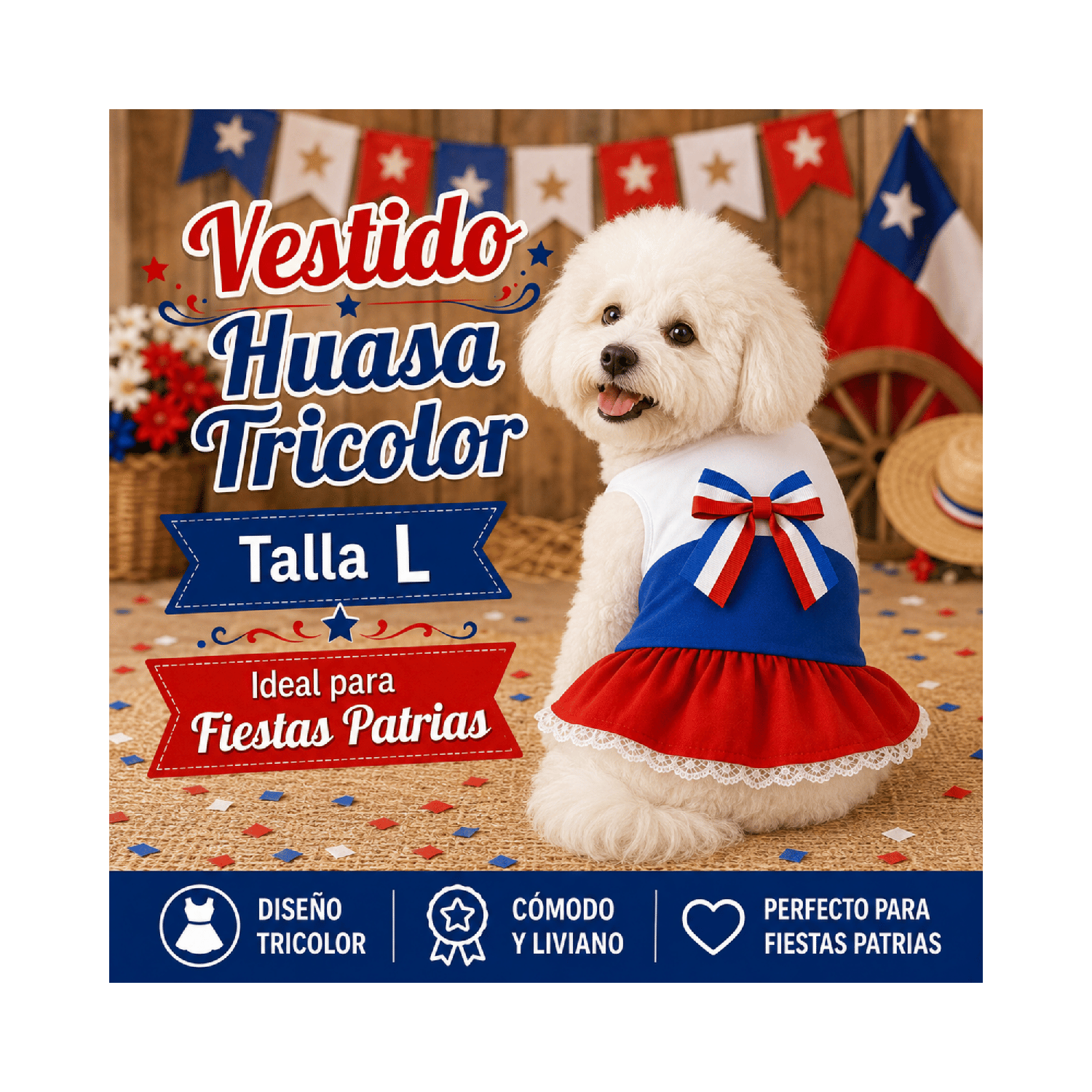 VESTIDO DE HUASA PARA PERRITA L - Imagen 5