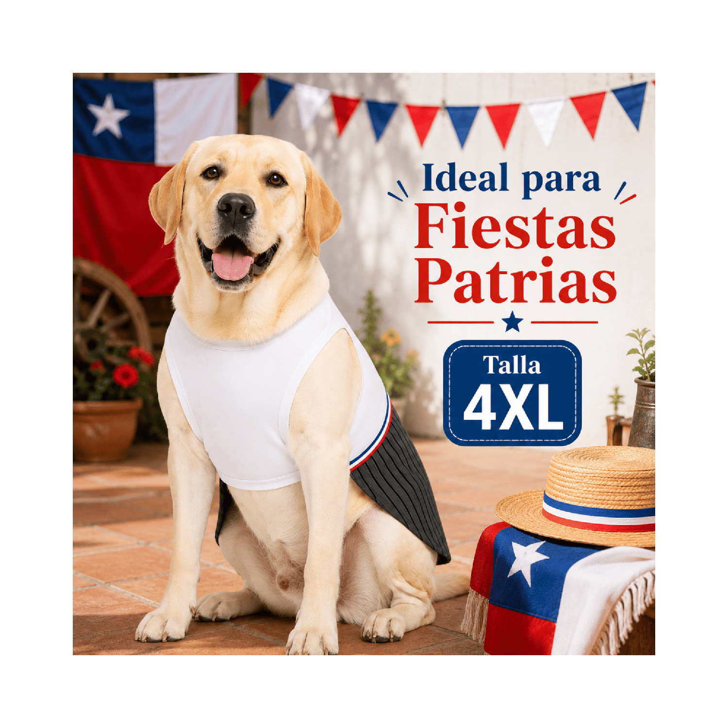 TRAJE DE HUASO PARA PERRITO 4XL - Imagen 8
